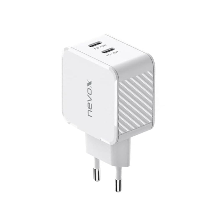 NEVOX 45W Dual USB-C GaN Ladegerät – 2X USB-C Power Delivery PPS Schnellladegerät, kompaktes USB-C N