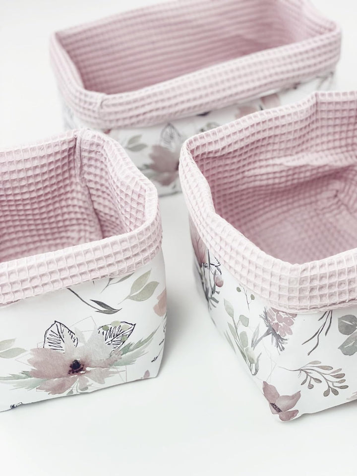 BABEES Aufbewahrungskorb Wickeltisch Baby, Körbchen Set 3 Stück, Organizer Wickelkommode, Utensilo A