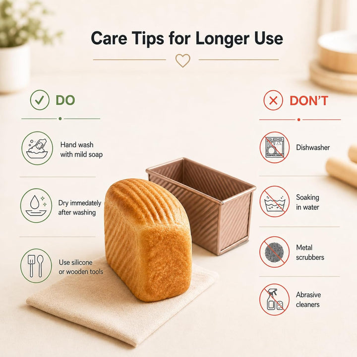 Pullman Kastenform zum Backen von Brot, Brotbackform mit Teigschaber, 0,5 kg Teig, Karbonstahl, Brot