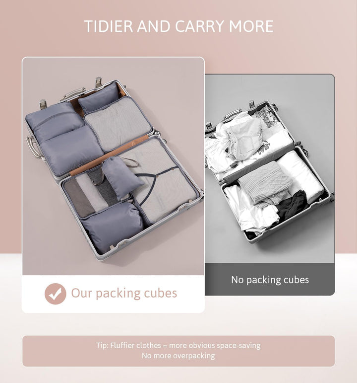 Meowoo 8-teilig Koffer Organizer Set, Packing Cubes, Packwürfel für Urlaub & Business, Reise Organiz