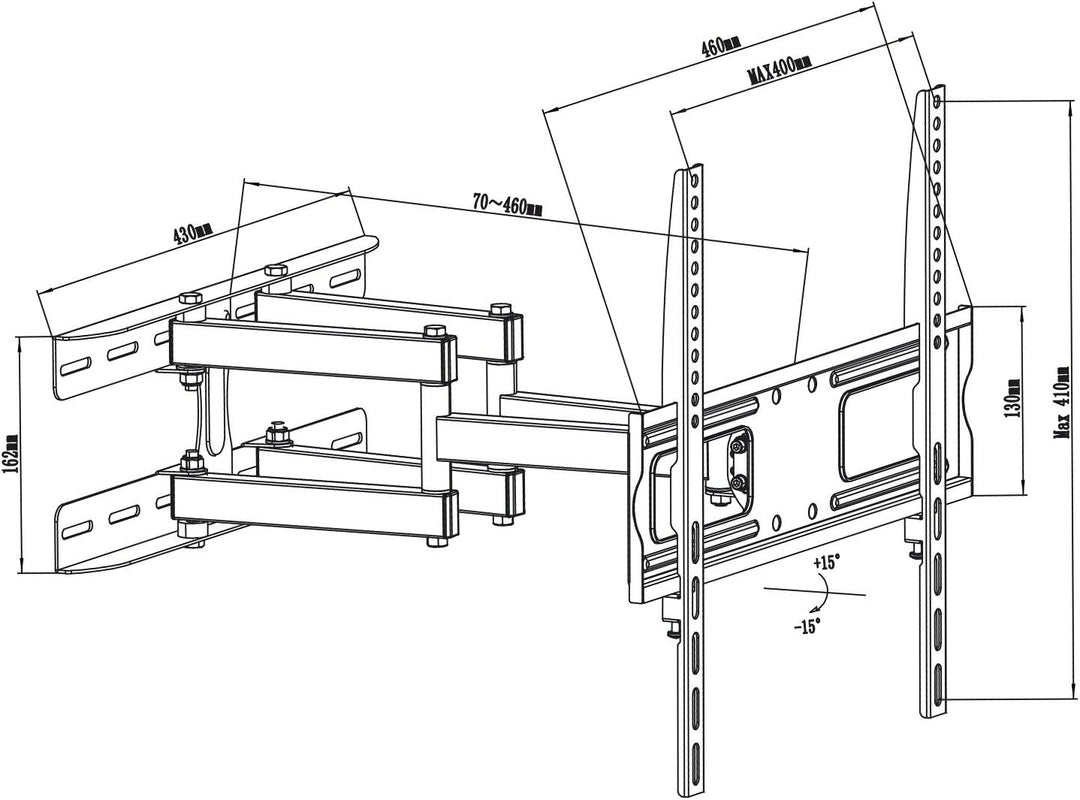 Maclean MC-760 LCD LED Plasma TV Halterung Doppelarm Wandhalterung 26-55" Max. VESA 400x400 30kg 180
