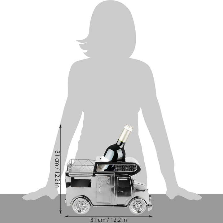 BRUBAKER Weinflaschenhalter Wohnmobil - Metall Flaschenhalter Camping - Wein Geschenk für Camper - F