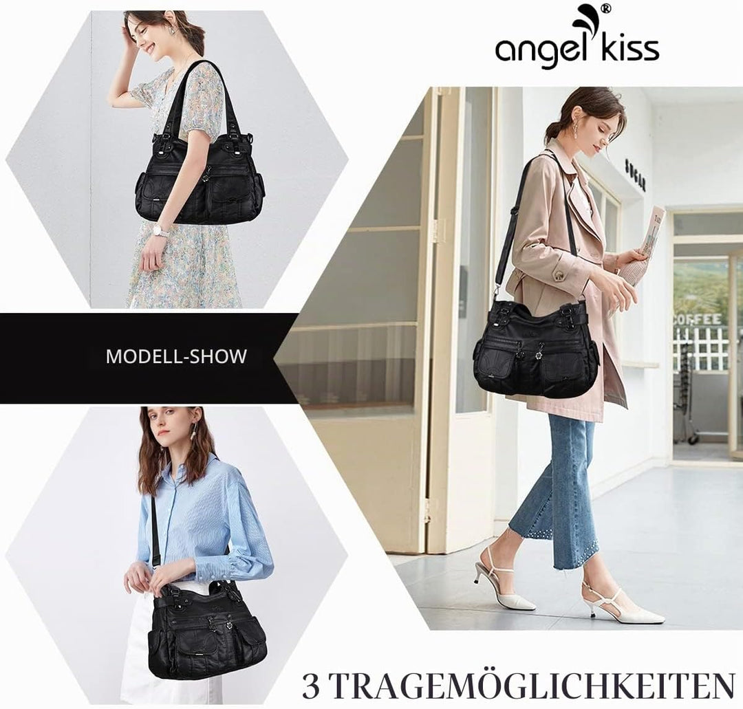 Angel Kiss Damen Handtasche Gurt Tote-Hobo-Crossbody 1-1#schwarz, 1-1#schwarz