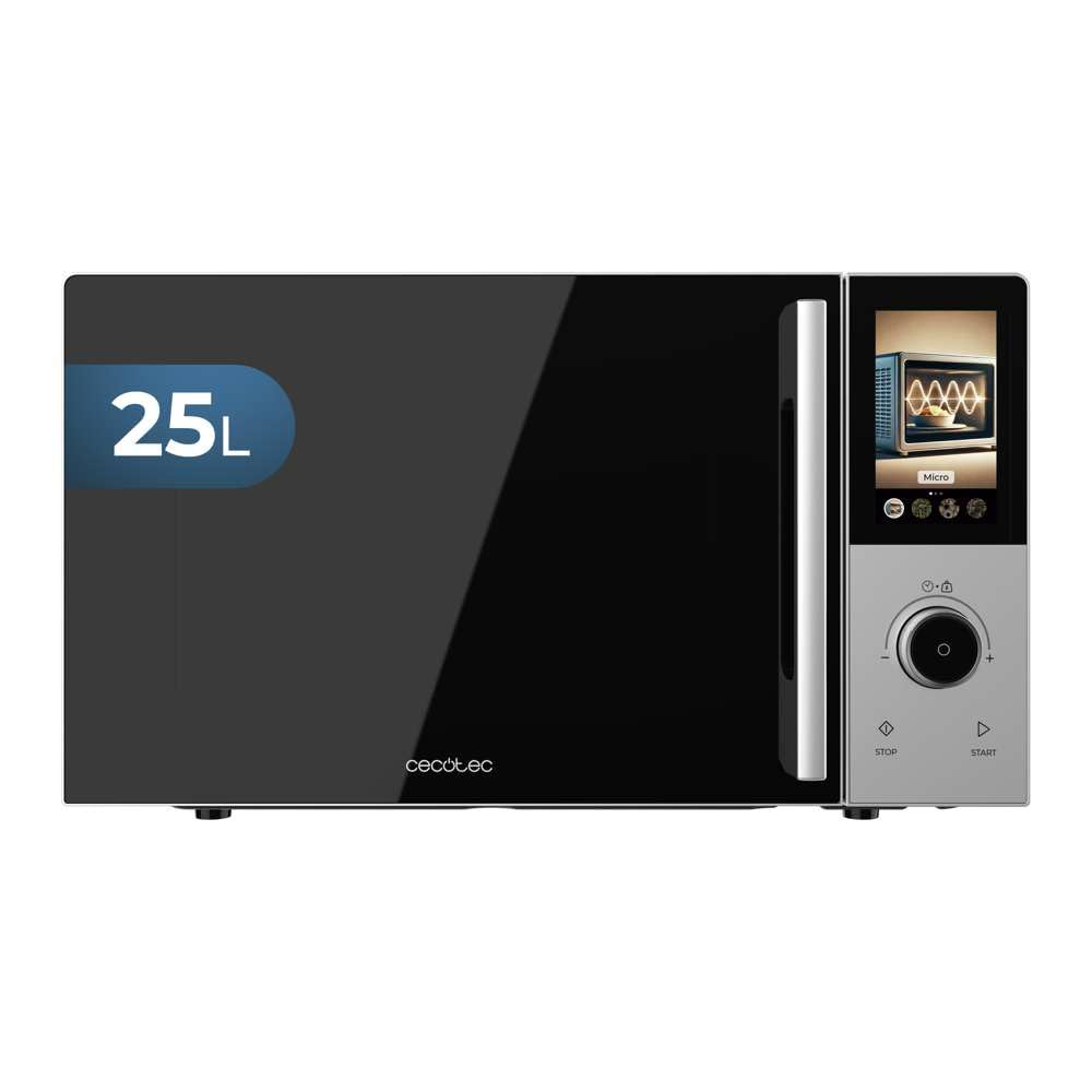 Cecotec Digitale Touchscreen-Mikrowelle mit Grill, 25 l, Convection 2500 Touch, 900 W, Grill 1200 W,