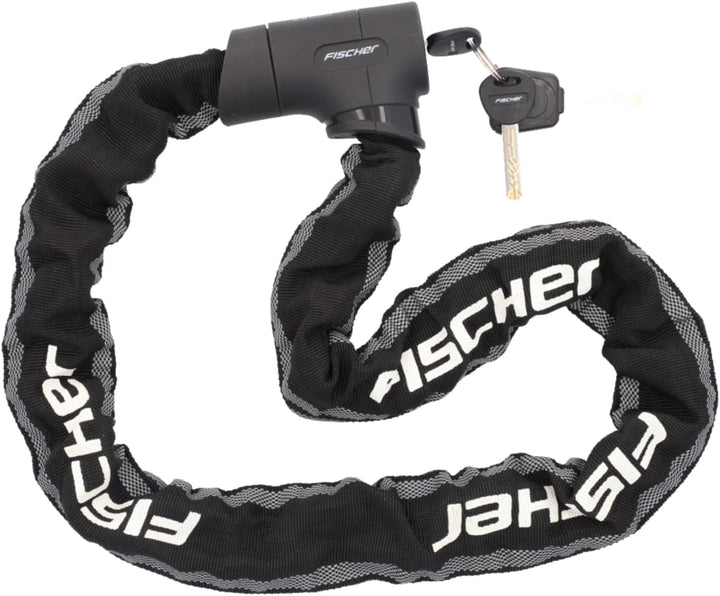 FISCHER Fahrrad Kettenschloss PROTEC PLUS+ CK100, aus Stahl, Sicherheit ART-zertifiziert, mit 3 Schl