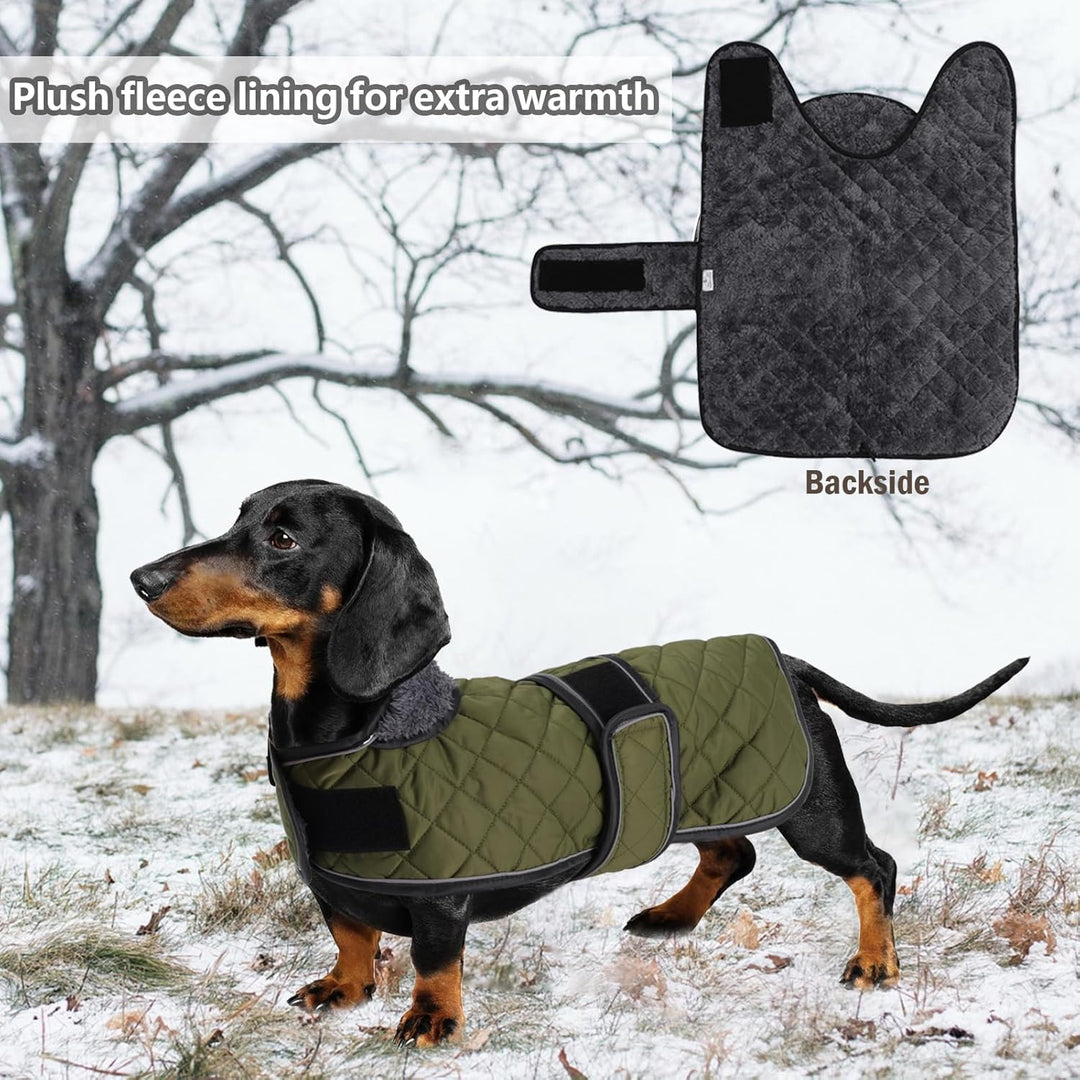 Geyecete - Warmer wintermantel für dackel Hunde,Hunde Winterjacken mit plüschfutter,Outdoor jacken m