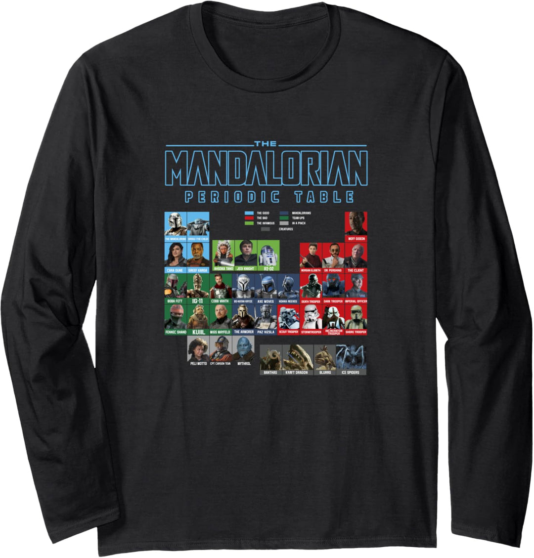 Star Wars The Mandalorian Periodic Table Poster Langarmshirt