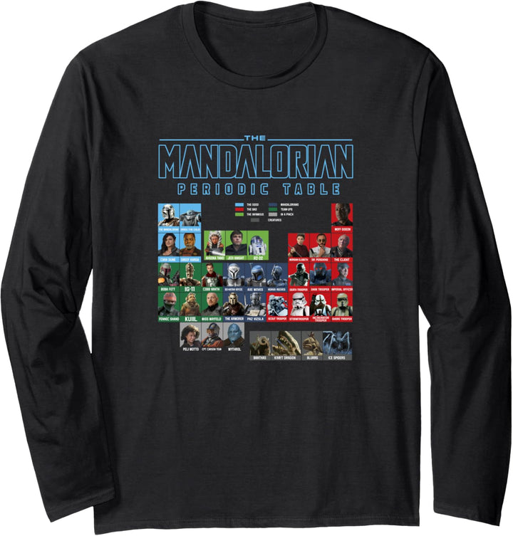 Star Wars The Mandalorian Periodic Table Poster Langarmshirt