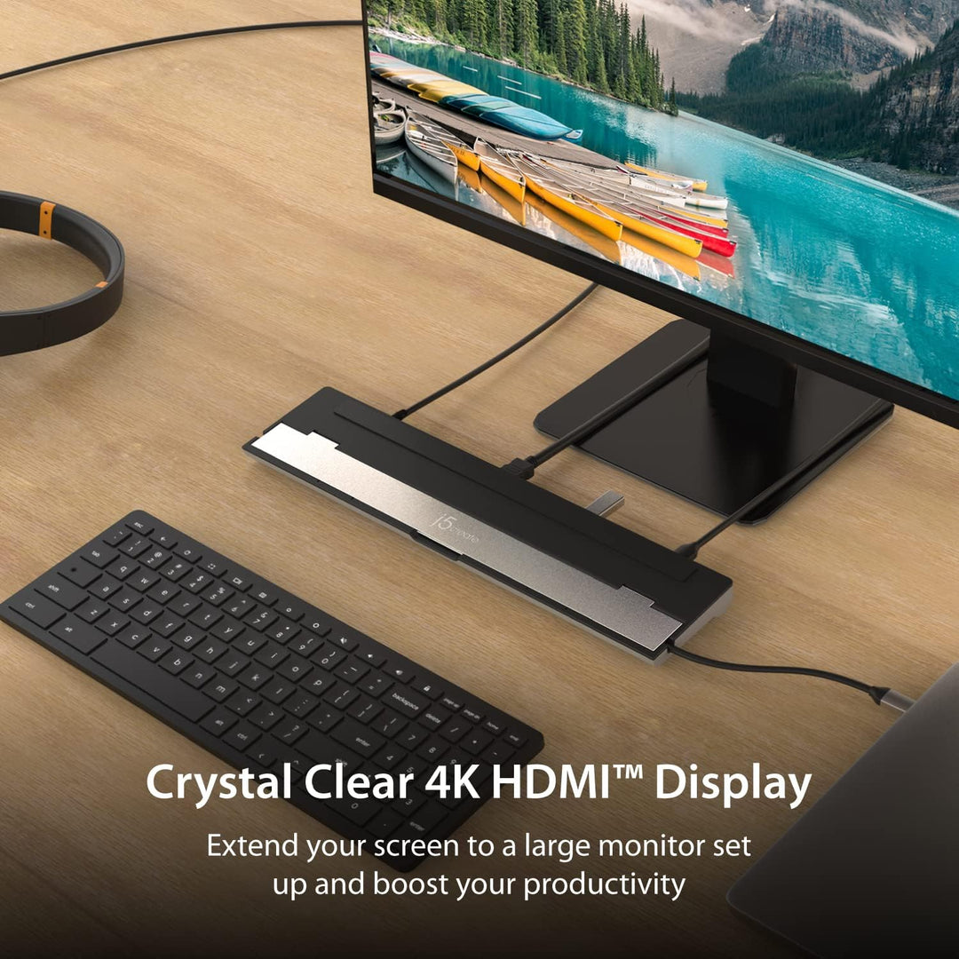 j5create USB-C 4K HDMI Dockingstation (9-in-1), 4K HDMI, 5Gbps USB-A x3, Kartenleser, PD 100W, Gigab