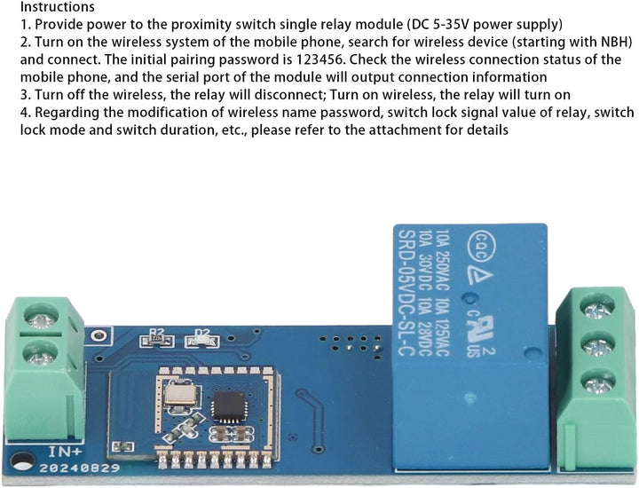 Bluetooth Proximity Switch Relay -Modul Hochleistungsmodul Automatische Erfassung von Smartphone ent