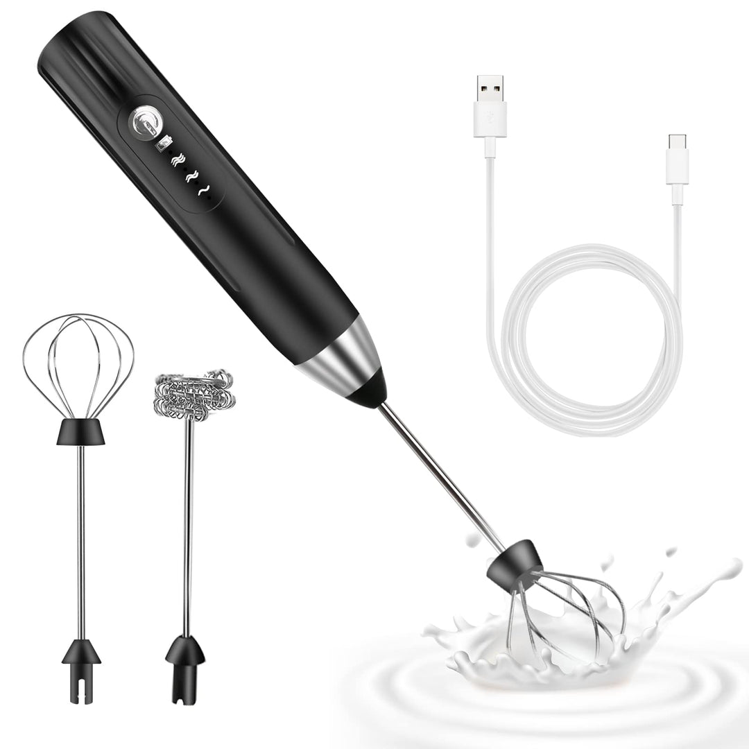Milchaufschäumer Elektrisch Stab,USB Wiederaufladbar Milchschäumer Elektrisch, elektrischer Schneeb