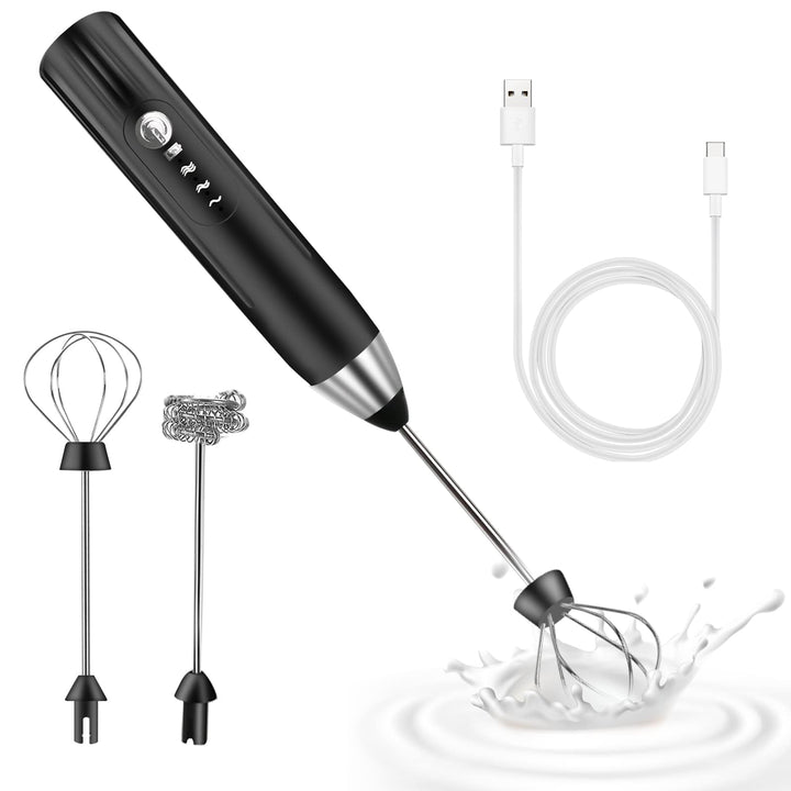 Milchaufschäumer Elektrisch Stab,USB Wiederaufladbar Milchschäumer Elektrisch, elektrischer Schneeb