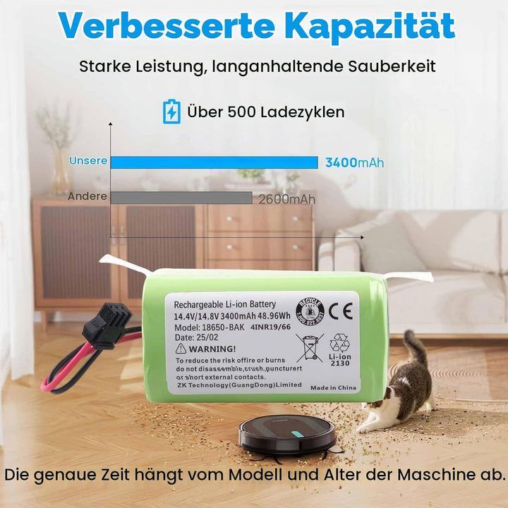 14,4 V 3400 mAh Akku Kompatibel mit Lefant M210 M210B M210P M213 Eufy RoboVac 11 11S 11S MAX 12 15C