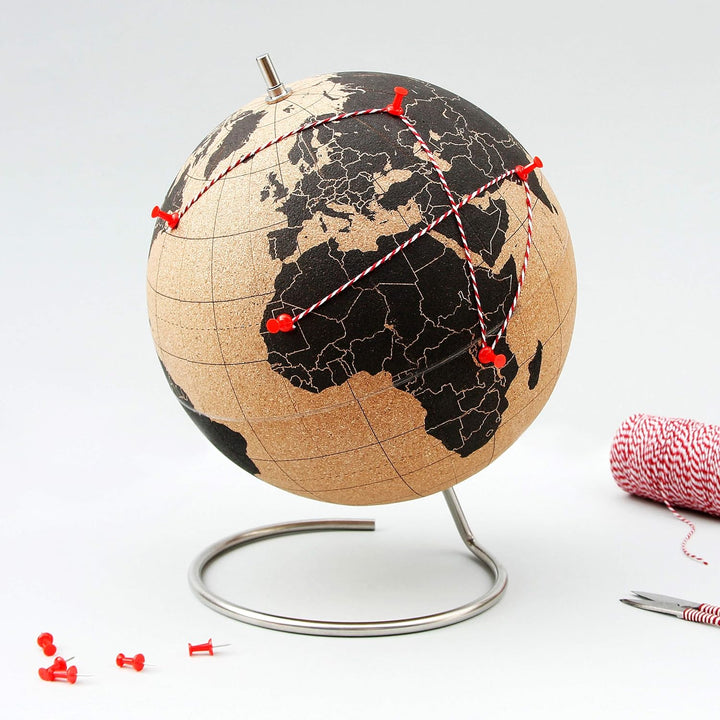Suck UK Large Cork Globe / Grosser Kork Globus – halten Sie ihre Reisen, Abenteuer und Erinnerungen