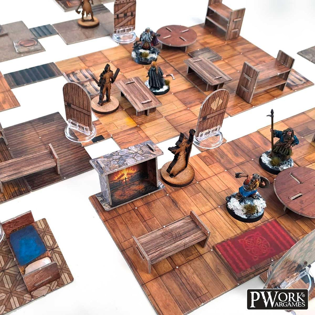 The Tavern - RPG Modular Map Tiles - double face cardboard tiles
