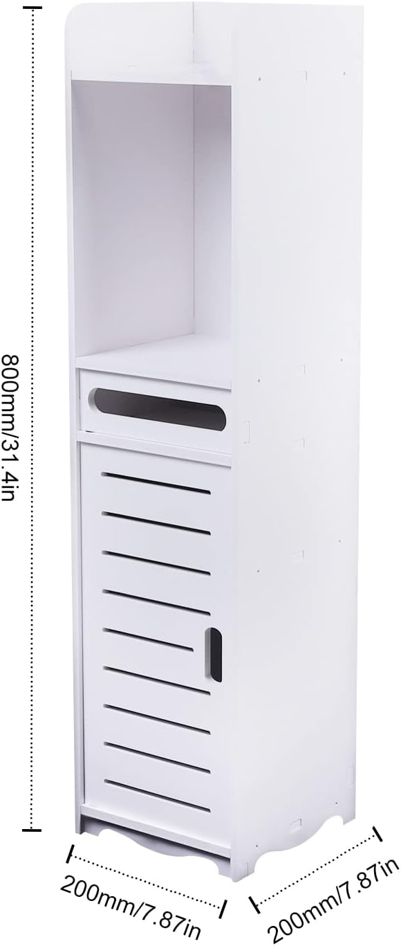 DDZcozy Badezimmerschrank, Aufbewahrung Schrank Badezimmer Organizer Schrank Schmal 80x20x20cm Badsc