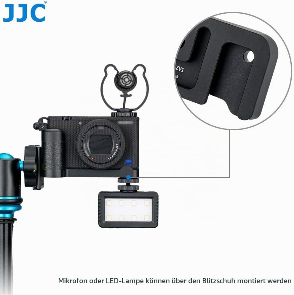 JJC Metall Kamera Handgriff für Sony ZV-1 Digitalkamera Verbessern Sie das Handgefühl für Vlogging &amp;