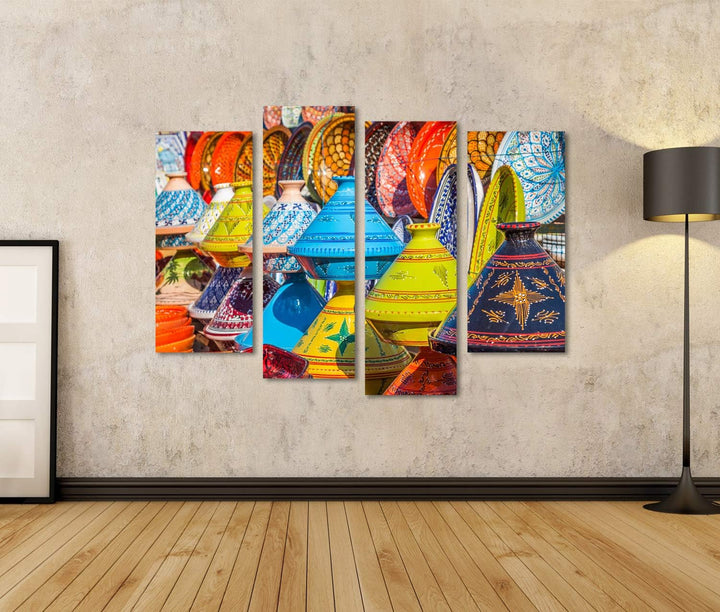 islandburner Bild auf Leinwand Tajines Auf Dem Markt In Marrakesch Marokko Bilder Wandbilder Poster