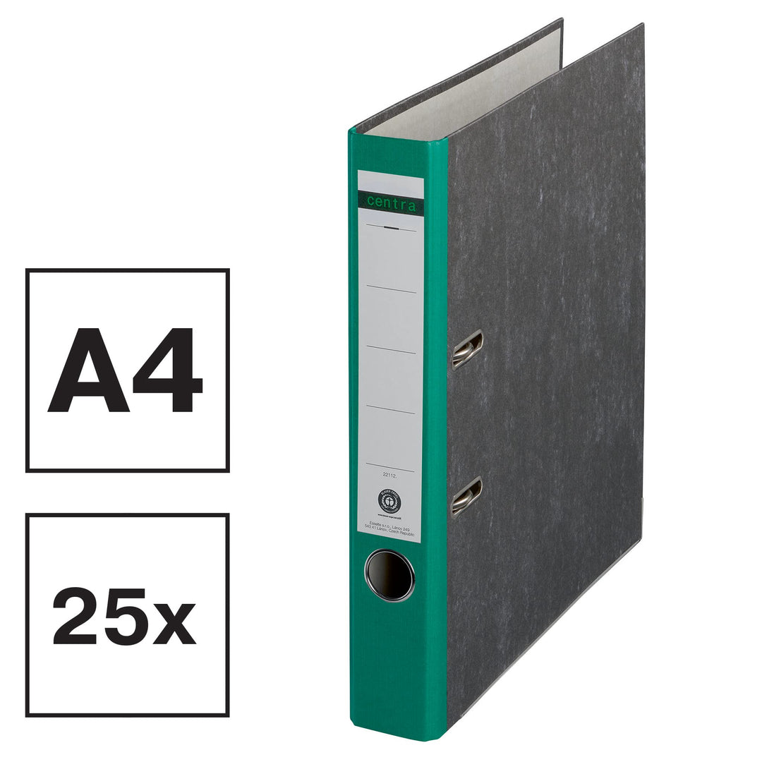 Centra Standard-Ordner, Wolkenmarmor, 25er Pack, Recycling, Blauer Engel, LGA Zertifikat, A4, 5,2 cm