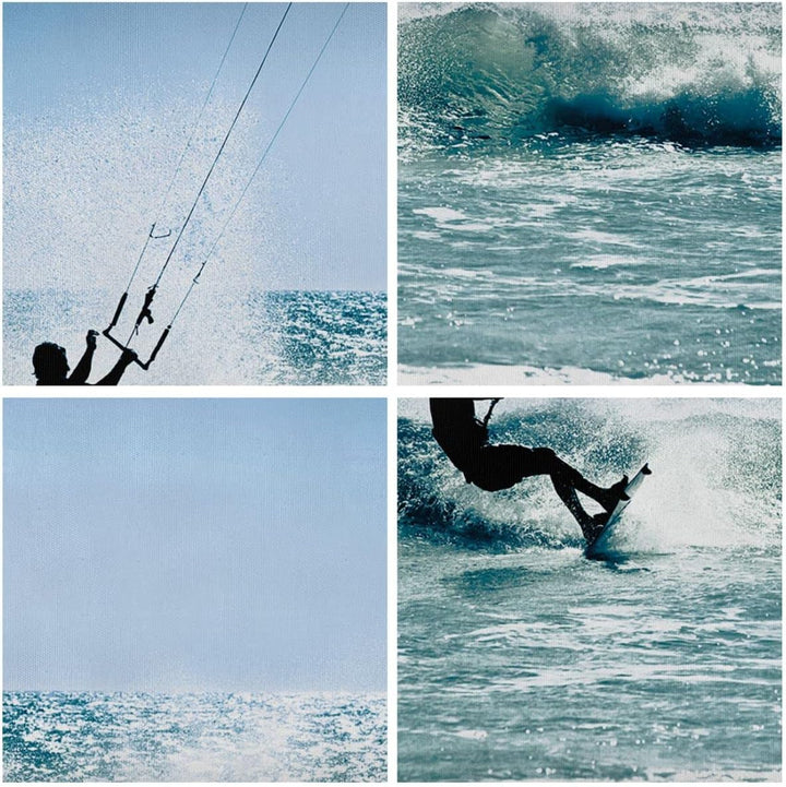 Bilder auf Leinwand Drachen-Surfen Wasser Ozean Leinwandbild 70x50cm Wandbilder Dekoration Wohnzimme