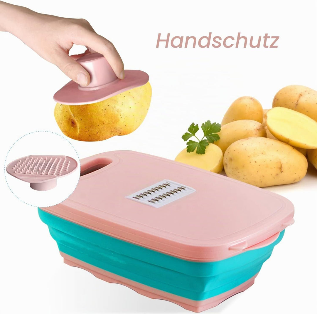 Multifunktions-Schneidebrett, 9 in 1 Faltbares Schneidebrett, Schneidebrett Set mit Gemüseschneider,