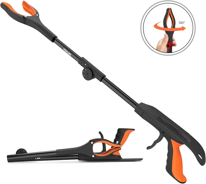 Jellas Faltbare Greifer, 0°- 180° abgewinkelter Arm, 360° drehbarer Kopf, 80cm Langer Greif-Werkzeug