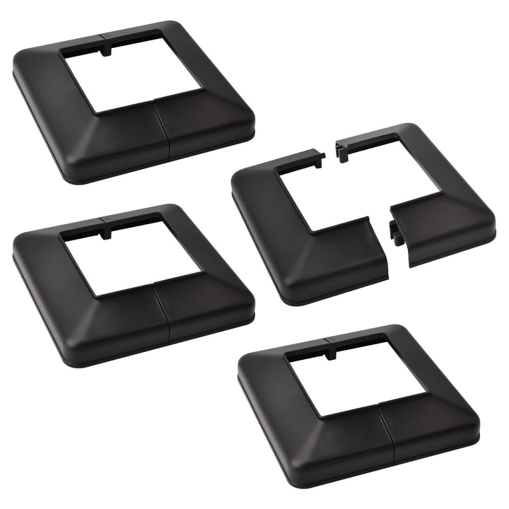 UFURMATE Pfostensockel-Abdeckung, 4 Stück, 10,2 x 10,2 cm (tatsächlich 10,2 x 10,2 cm), Kunststoff-P