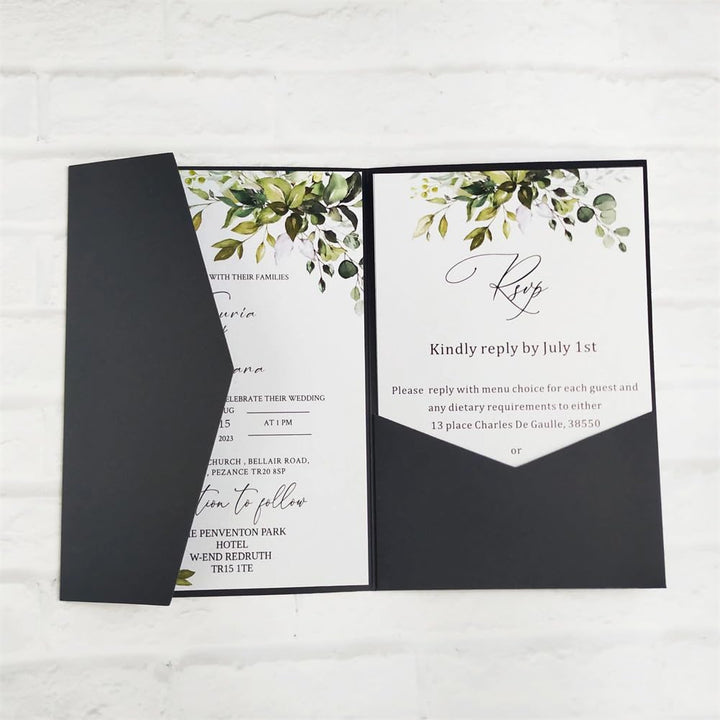 MillaSaw Hochzeitseinladungen, Schwarz, für Partys, Hochzeiten, Geburtstage, Valentinstag, 25 Stück