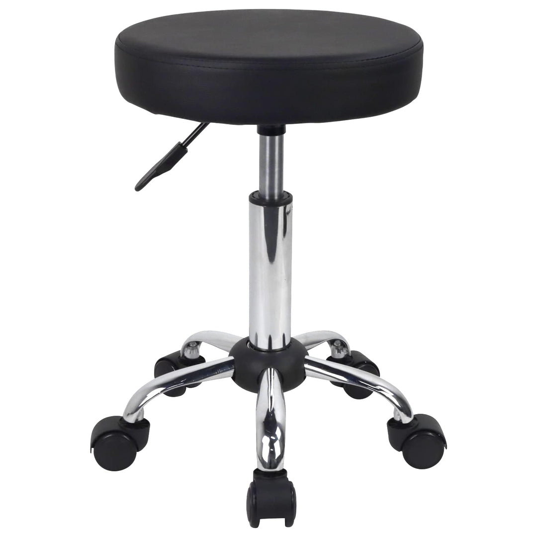 FURWOO Mehrzweck Rollhocker Rundhocker mit Rollen für Spa Verstellbarer Zeichenhocker (Schwarz), Sch