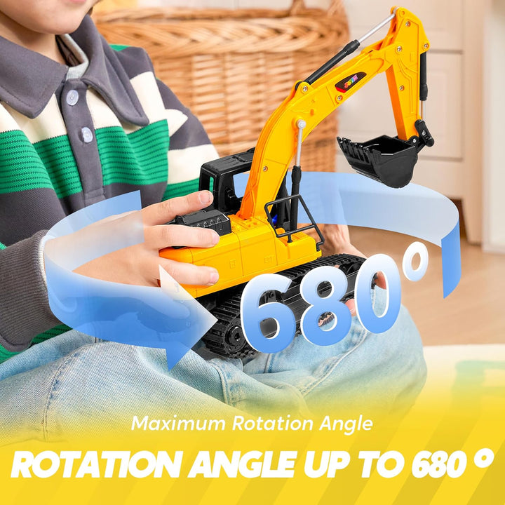 JOYIN Ferngesteuertes Bagger Spielzeug für ab 3 4 5 6 7 8 9 Jahren Junge, 2,4 GHz Bagger RC Spielzeu