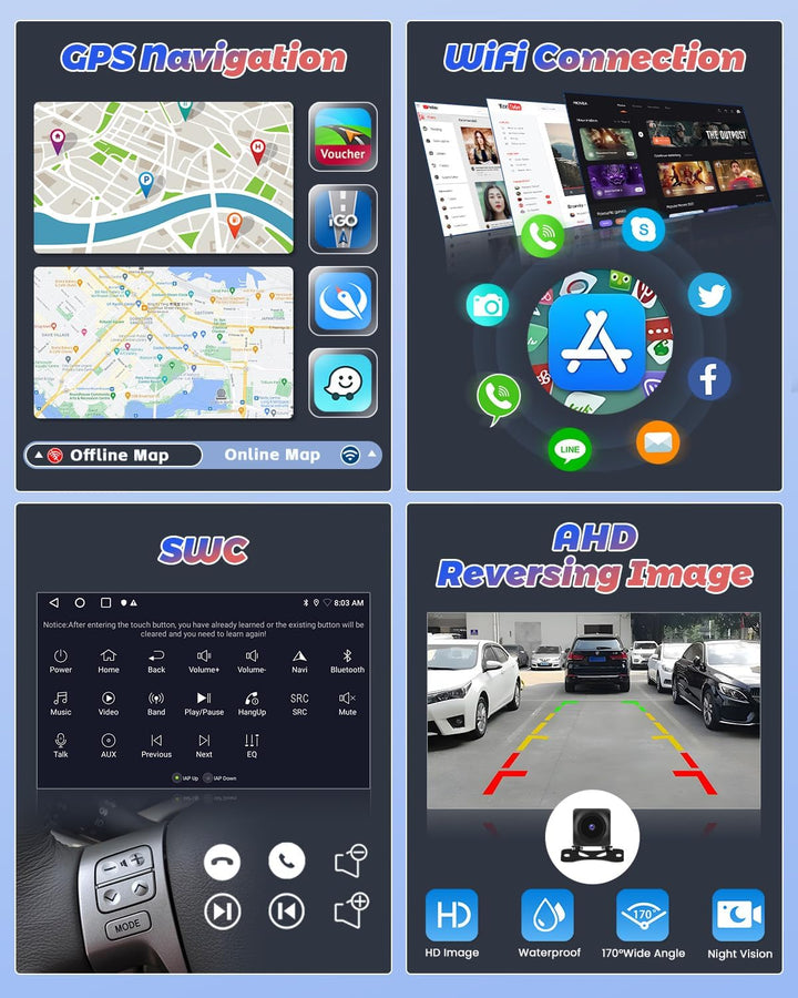 Hikity 2+64G Android 15 Autoradio für FIAT 500 2007-2015 Radio Carplay Android Auto Wireless 9" IPS