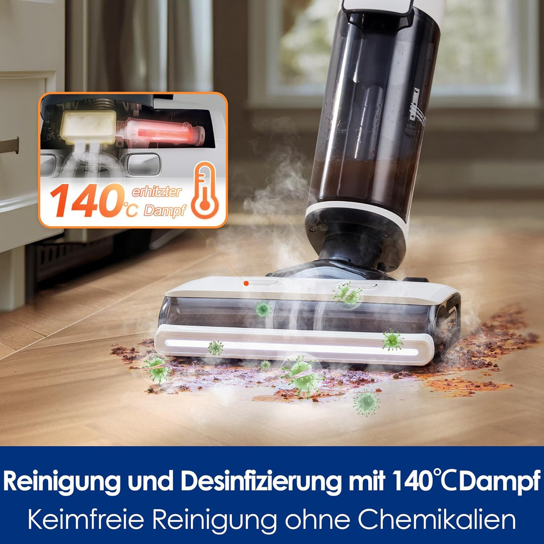 Tineco Floor ONE S7 Steam Schnurloser Dampfreiniger, Dampfmop für Verschmutzungen auf Hartböden mit