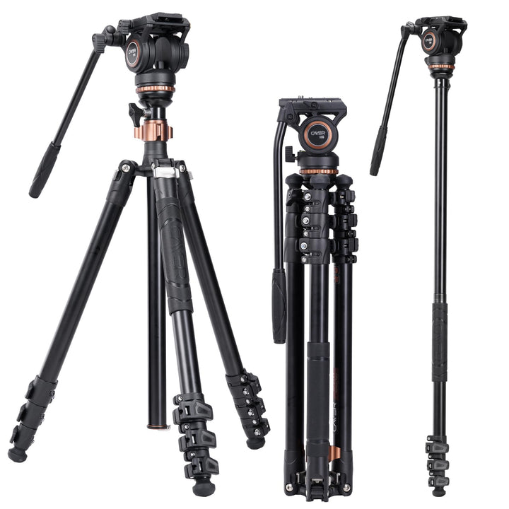 Professionelles Video-Stativ-Einbeinstativ-Kit, Cayer AF2451 67-Zoll-Aluminium-Teleskop-Flip-Lock-St