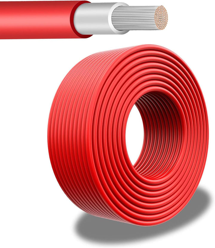 PowerWerk - Solarkabel 6mm² Rot - 50m - UV-beständig, flexibel, Photovoltaik, PV Kabel, Solar Anschl