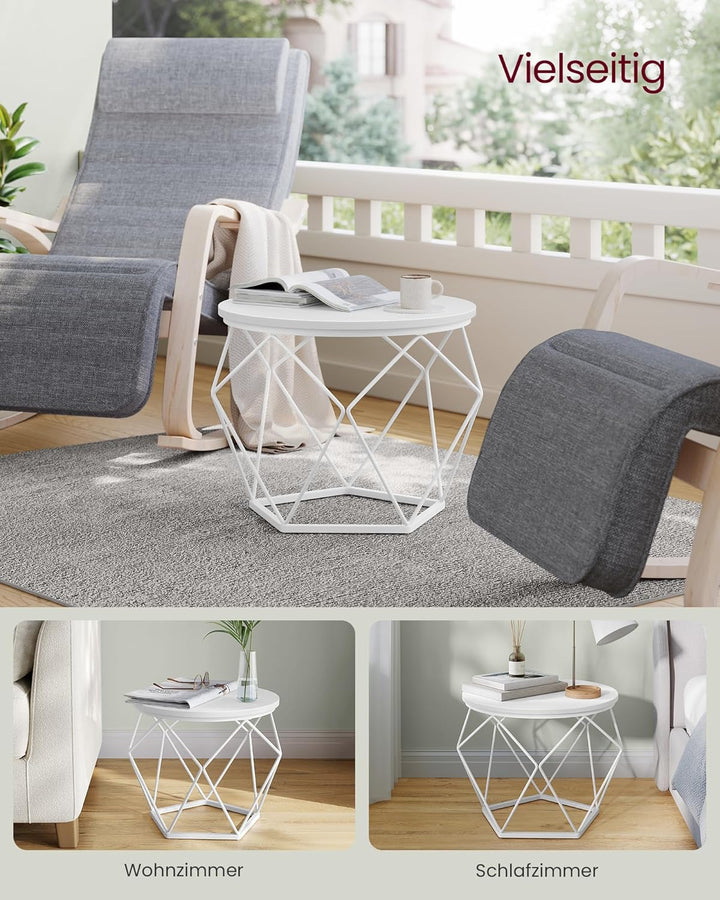 VASAGLE Couchtisch rund, 2er Set, Wohnzimmertisch, Beistelltisch, modern, abnehmbare Tischplatte, fü