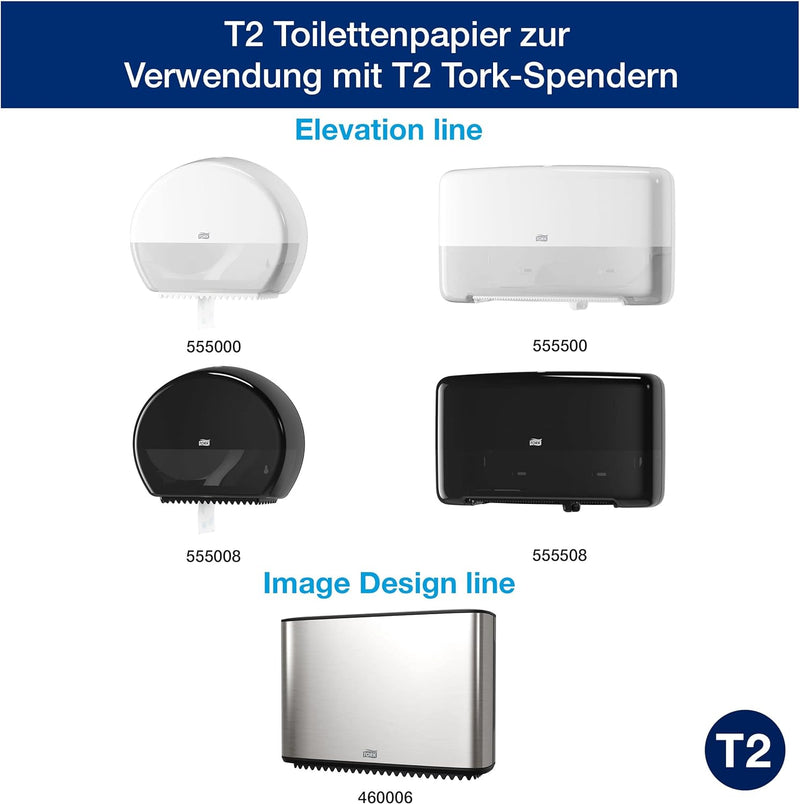 Tork Mini Jumbo Toilettenpapier Natur T2, Advanced-Qualität, 2-lagig, 12 × 170 m, 120377