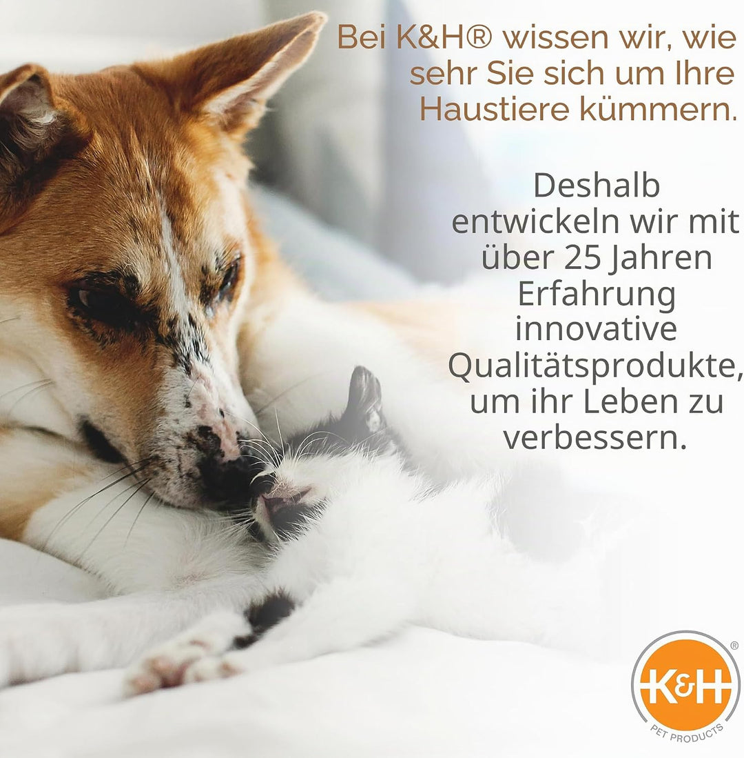 K&amp;H PET PRODUCTS Hundebett, erhöht, Netzstoff, Grösse M, 63,3 x 81,8 x 17,8 cm, Schokoladenbraun/Sch
