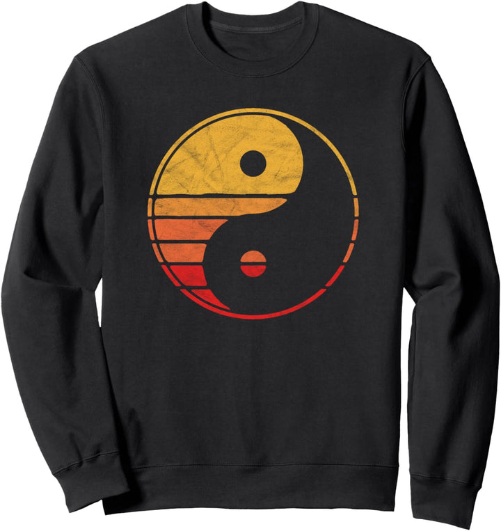 Vintage Yin Yang 80's Minimalist Sun Retro Graphic Sweatshirt