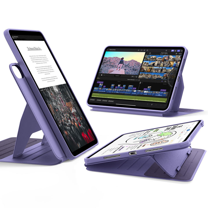 ESR für iPad Air 13 Zoll M4/M3/M2 Hülle (2026/2025/2024), drehbare Hülle mit Abnehmbarer Magnetabdec