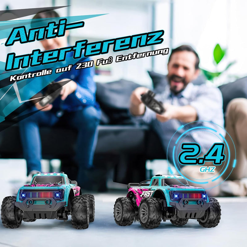 EVARY Ferngesteuertes Auto ab 3 4 5 6 8 Jahre Jungen Mädchen, 1:20Ferngesteuerter Monstertruck Ferng