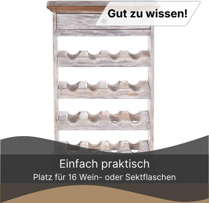 DESIGN DELIGHTS rustikales WEINREGAL Cortez 85 | 85x55cm(HxB) Massivholz | Flaschenregal, Weinflasch
