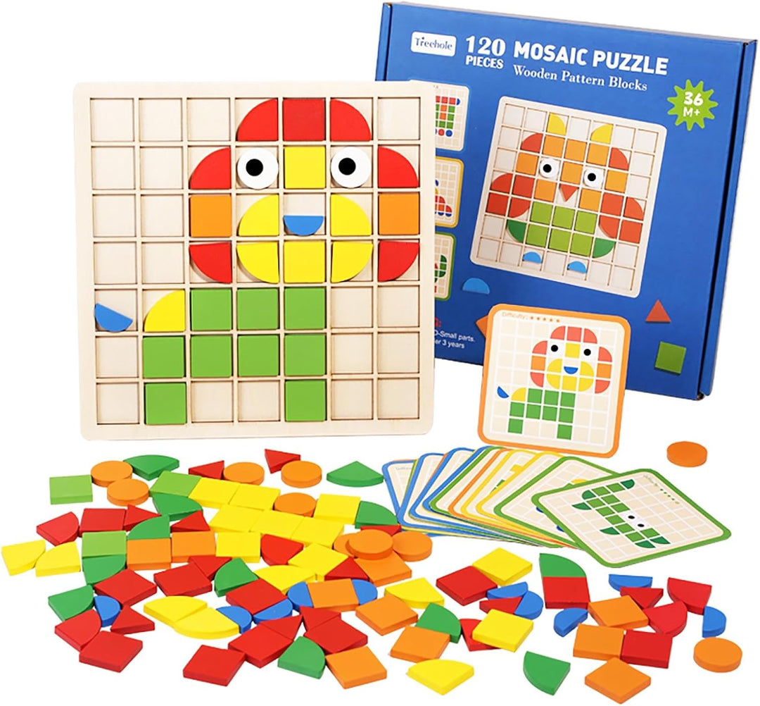 Montessori Spielzeug ab 3 4 5 6 Jahre, Mosaik Puzzle, Kinderspielzeug ab 3 Jahre, Spiele ab 3 Jahren