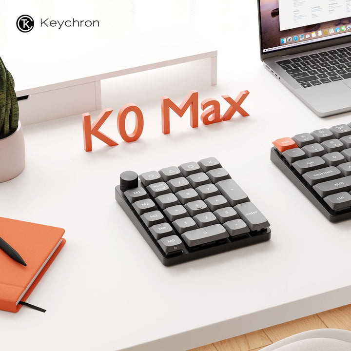 Keychron K0 Max Kabelloser Numpad, Low-Profile, programmierbar mit QMK/Launcher, 2,4 GHz & Bluetooth