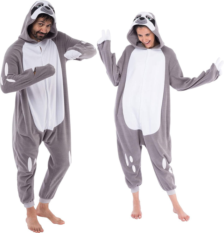 Spooktacular Creations Unisex Erwachsene Faultier Kostüm Schlafanzug Jumpsuit, Plüsch Onesie Pyjama