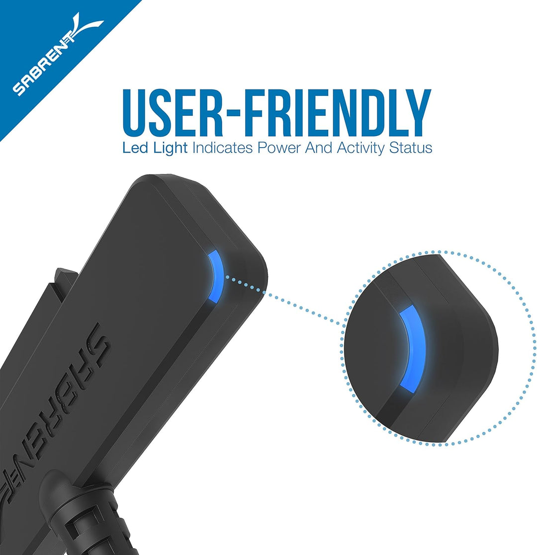 Sabrent USB C SATA auf USB 3.1 Gen 2, SSD/HDD Festplatten adapter, USB 3.1 zu 2,5 Zoll SATA, 10Gbps