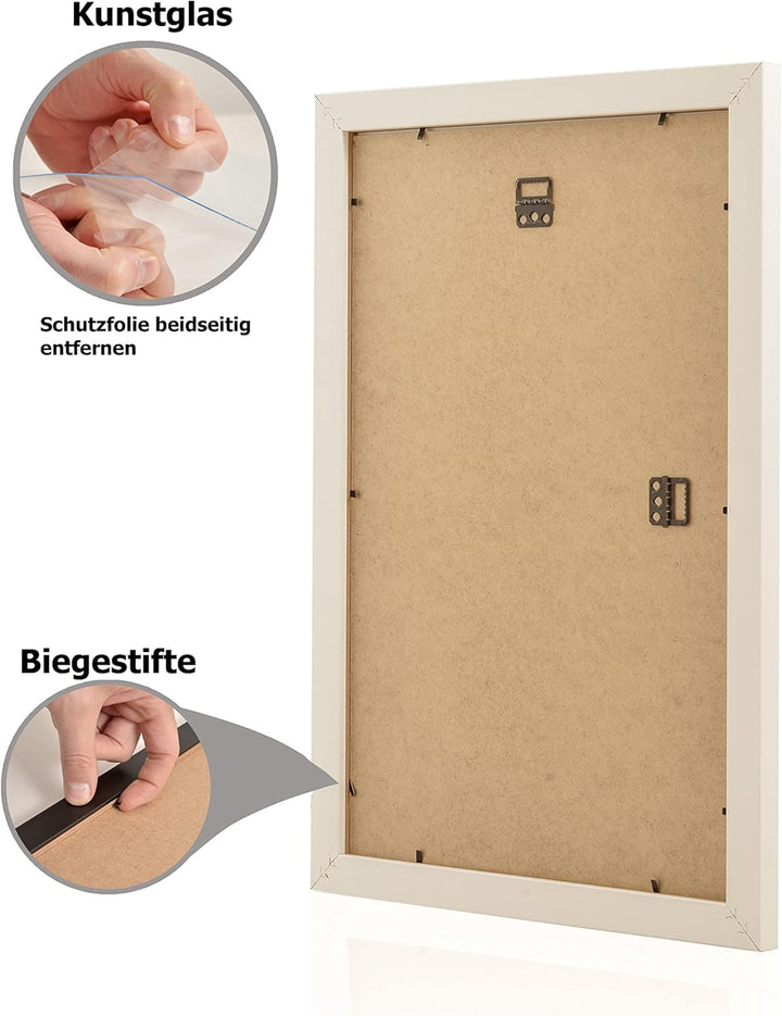 Stallmann Design Bilderrahmen 50x90 cm weiss Holz mit Acrylglas Rahmen-Breite 20mm Posterrahmen Wech