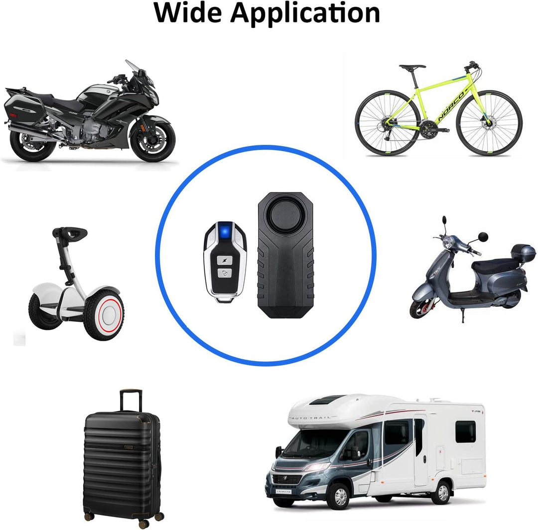 Lancoon Verbesserter Fahrrad Alarm 2 Packungen, 110dB Diebstahlsicherung Sensor Wasserdicht Für Moto