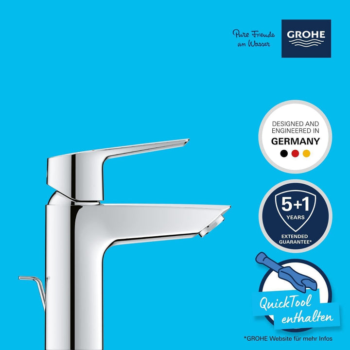 GROHE Start - Einhand-Waschtischarmatur (wassersparend, langlebige Oberfläche, S-Size), chrom, 24209