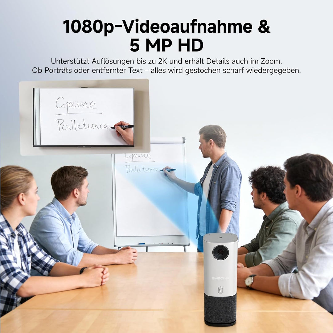 SVBONY SVN A1 360° All-in-One-Videokonferenzkamera, KI-Sprechererkennung, 4-Mik 360°-Sprachaufnahme,