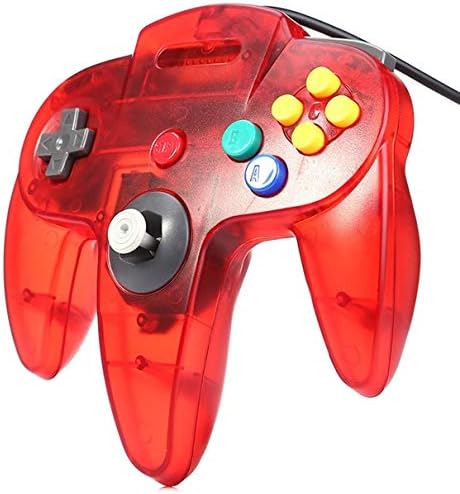 2 Controller Für Nintendo 64 N64 Rot Transparent Kabelgebunden Gamepad Joypad